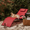 Стол Sobuy Deckchair Garden Bed в железен прах и TESL, червено, OGS38-R плат