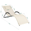 Стол Sobuy Deckchair Garden Bed в железен прах боядисана и теслин плат, бял, OGS38-W