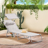 SoBuy OGS48-MI Sdraio da Giardino Reclinabile Lettino Prendisole Pieghevole con Cuscino Tasca Laterale e Parasole Sedia Sdraio da Esterno per Patio Campeggio Spiaggia Beige 155x56x81cm