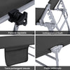 SoBuy OGS48-SCH Sdraio da Giardino Reclinabile Lettino Prendisole Pieghevole con Cuscino Tasca Laterale e Parasole Sedia Sdraio da Esterno per Patio Campeggio Spiaggia Nero 155x56x81cm