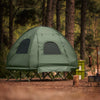 Собуй къмпинг завеса за 2 души двуетажно легло палатка 4 в 1 с транспортна чанта Коулар сгъване зелен къмпинг Практически 193 x 145 x 185 cm OGS61-l-l-gr