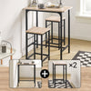 SoBuy OGT10-N Set Tavolo da Bar Alto con 2 Sgabelli - Tavolo Salvaspazio per Cucina Piccola e Balcone, Stile Industriale Moderno - Tavolino Alto da Esterno per Giardino o Terrazzo