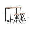 Sobuy сгъваема маса с 2 сгъваеми площи за табуретки за маса дървени и желязо l90*p45*A74 cm max вяра 150 kg ogt18-n