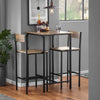 SoBuy OGT27-N Set 3 pezzi Tavolo da bar alto per cucina con 2 sgabelli, tavolino salvaspazio per casa e balcone, mobile bar esterno, penisola cucina, stile industriale, MDF & metallo, L60xP60xA97 cm