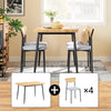 Sobuy OGT52-N Трапезария Комплект 5 парчета с 4 удобни стола, компактна кухненска маса за малки пространства, маса със столове, идеална за трапезария, кухня, хол, балкон и външни мебели