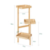 SoBuy Scaffale a 3 Livelli per Piante in Legno Scaffale da giardino Decorazione per balcone 31x27x78 cm Naturale STR12-N