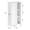 SoBuy BZR39-W Mobiletto da Bagno – Armadio da Bagno Stretto con Porta Lamellata e 3 Ripiani Aperti, Mobile Salvaspazio, Resistente all'Umidità, Colonna per Cucina e Soggiorno, Bianco, 48x96x24cm