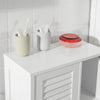 SoBuy BZR39-W Mobiletto da Bagno – Armadio da Bagno Stretto con Porta Lamellata e 3 Ripiani Aperti, Mobile Salvaspazio, Resistente all'Umidità, Colonna per Cucina e Soggiorno, Bianco, 48x96x24cm