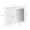SoBuy BZR55-W Pensile Bagno Mobile Bagno Sospeso con Specchio, 65 x 15 x 49 cm, Design 2 in 1, Soluzione Salvaspazio per Piccoli Bagni