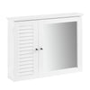 SoBuy BZR55-W Pensile Bagno Mobile Bagno Sospeso con Specchio, 65 x 15 x 49 cm, Design 2 in 1, Soluzione Salvaspazio per Piccoli Bagni