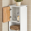 SoBuy BZR74-W Mobile Alto per Bagno - Colonna da Bagno Salvaspazio con Cesto Portabiancheria Pieghevole, Stretto Mobiletto in Legno Resistente all’Umidità, Bianco, 31x170x32 cm