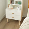 Sobuy Леене на спалня гърди от чекмеджета Бели нощни шкафчета Нощни шкафчета с 2 чекмеджета и 3 рафтове FBT100-W рафтове
