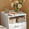 Sobuy нощно шкафче за легло тясна маса за масата на масата с бели чекмеджета 39x39x55cm FBT112-W