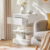 SoBuy FBT49-W Comodino Camera da Letto - Comodino con 1 Cassetto e 2 Ripiani, Tavolino Salotto - Moderna Cassettiera L39 x P39 x A65 cm Bianco