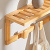 SoBuy FHK06-N Appendiabiti per Ingresso in Bambù - Attaccapanni da Parete Moderno 90cm, Mobili da Ingresso Naturali 90x13x17 cm
