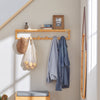SoBuy FHK06-N Appendiabiti per Ingresso in Bambù - Attaccapanni da Parete Moderno 90cm, Mobili da Ingresso Naturali 90x13x17 cm