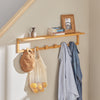SoBuy FHK06-N Appendiabiti per Ingresso in Bambù - Attaccapanni da Parete Moderno 90cm, Mobili da Ingresso Naturali 90x13x17 cm
