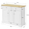 SoBuy Credenza con ruote 115x46x90.2cm FKW100-WN