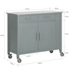 SoBuy Credenza isola cucina grigio chiaro con piano in acciaio 107x46x94cm FKW108-HG