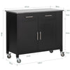 SoBuy Credenza isola cucina nera con piano in acciaio 107x46x94cm FKW108-SCH