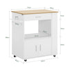 SoBuy FKW113‑WN Mobile Cucina Salvaspazio Credenza Cucina Carrello Cucina con Ruote Mobiletto Cucina Dispensa Madia Cucina Mobile Cucina con Ripiani Bianco 82x46x88 cm
