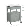 SoBuy Carrello cucina salvaspazio con piano di lavoro – Mobile cucina con ruote, ideale come mobiletto cucina, credenza compatta o mobile microonde – Disponibile in Grigio 60x92x44cm FKW22-HG