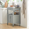 SoBuy Carrello cucina salvaspazio con piano di lavoro – Mobile cucina con ruote, ideale come mobiletto cucina, credenza compatta o mobile microonde – Disponibile in Grigio 60x92x44cm FKW22-HG