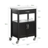 SoBuy FKW22-SCH Carrello cucina salvaspazio con piano di lavoro – Mobile cucina con ruote, ideale come mobiletto cucina, credenza compatta o mobile microonde – Disponibile in Nero 60x92x45cm