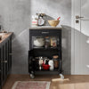SoBuy FKW22-SCH Carrello cucina salvaspazio con piano di lavoro – Mobile cucina con ruote, ideale come mobiletto cucina, credenza compatta o mobile microonde – Disponibile in Nero 60x92x45cm