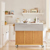 SoBuy Credenza con ruote in bambù carrello da cucina107x71x92cm FKW69-N