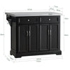 SoBuy Credenza cucina nera con piano in acciaio 115x71x92cm FKW71-SCH