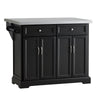 SoBuy Credenza cucina nera con piano in acciaio 115x71x92cm FKW71-SCH