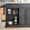 SoBuy Credenza cucina nera con piano in acciaio 115x71x92cm FKW71-SCH