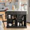 SoBuy Credenza cucina nera con piano in acciaio 115x71x92cm FKW71-SCH