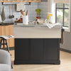 SoBuy Credenza cucina nera con piano in acciaio 115x71x92cm FKW71-SCH
