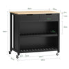 SoBuy FKW74-SCH Mobile Cucina Salvaspazio Carrello Cucina con Ruote Credenza Cucina Mobiletto Cucina Dispensa Isola Cucina Mobile Cucina con Cassetti Piano in Legno Nero 98x94x58 cm