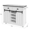 SoBuy Credenza con ruote e piano in acciaio 116x46x95cm FKW94-W