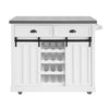 SoBuy Credenza con ruote e piano in acciaio 116x46x95cm FKW94-W