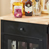 SoBuy FKW98-SCH Credenza cucina legno Carrello cucina con ruote in stile americano antico piano in legno massello di hevea nero L63*P46*A88 cm