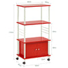 Sobuy Kitchen Kitchen Kitchen Cart Door Red Microwave FRG12-R