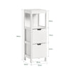 SoBuy FRG127-W Mobile Bagno Cassettiera – Mobiletto Stretto con 2 Cestini – Armadietto Salvaspazio per Piccoli Bagni e WC, Mobiletto Bagno in Legno, Bianco, 30x89x30 cm