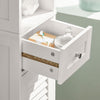 SoBuy FRG236-W Colonna Bagno Bianco con 2 Ante, Cassetto e Ripiano Aperto, per Lavanderia e WC, 32x170x30 cm