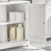 SoBuy FRG237-II-W - Mobile Sottolavello con Anta a Lamelle e Mensole Regolabili, Antimuffa, MDF, Bianco, 60x58x35 cm