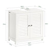 SoBuy FRG237-W Mobile Sottolavabo per Bagno, Mobiletto Bagno con Mensole Regolabili, Mobile Base per Lavabo in MDF, Antimuffa con Porta a Lamelle, per lavabo a muro, Bianco, 60x58x35cm