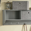SoBuy FRG282-HG Portachiavi da Muro Ingresso Appendini da Muro con 5 Ganci Appendiabiti e 3 Cestini in Tessuto Pieghevole, Mobile Ingresso Appendiabiti Grigio, Capacità di Carico 15kg, 100x20x31cm