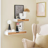 SoBuy FRG92-WN Mensola a Parete con Cassetto - Mensola Galleggiante Moderna per Ingresso, Soggiorno & Camera - Bianco & Naturale 40x24x8cm