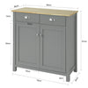 SoBuy FSB25-HG Credenza soggiorno Vetrina soggiorno grigio con 2 cassetti e 2 ante L80*P36*A81 cm