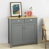 SoBuy FSB25-HG Credenza soggiorno Vetrina soggiorno grigio con 2 cassetti e 2 ante L80*P36*A81 cm