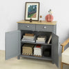 SoBuy FSB25-HG Credenza soggiorno Vetrina soggiorno grigio con 2 cassetti e 2 ante L80*P36*A81 cm