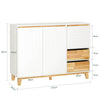 SoBuy FSB75-WN Credenza Mobile con Ruote per Cucina e Ingresso - Buffet Multiuso con Ripiani, Bianco 120x40x90cm
